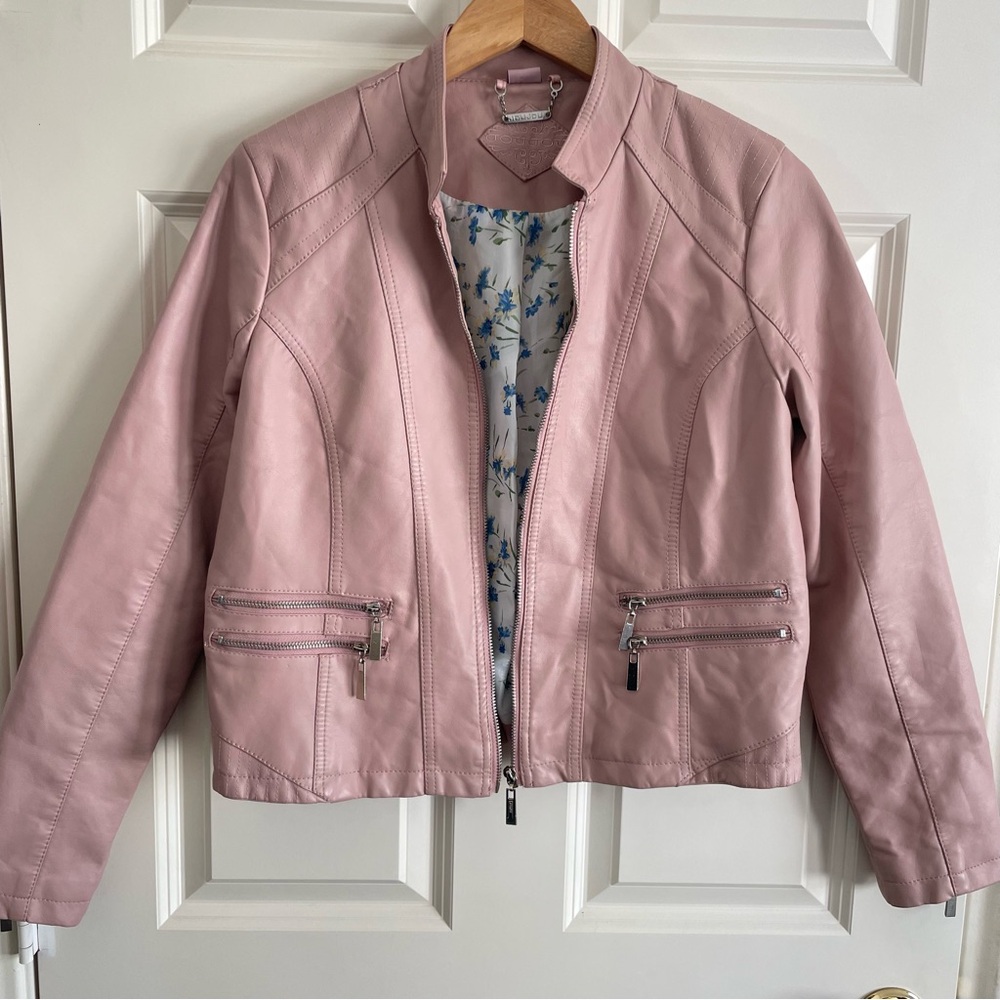 Y2K Jou Jou Women's Pink Faux Leather Jacket